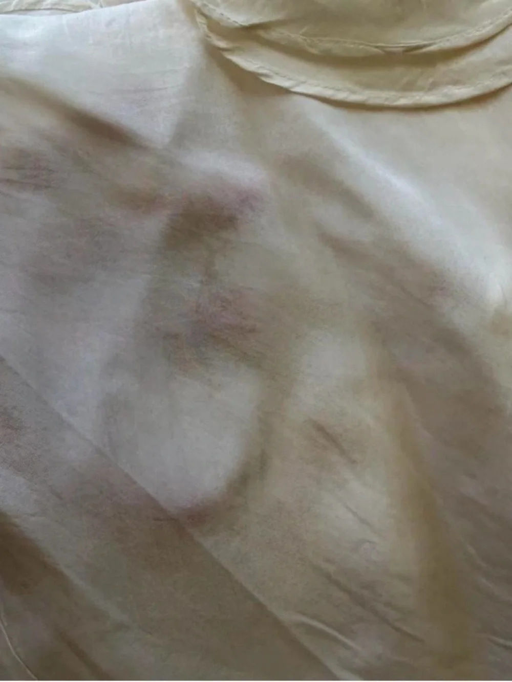 Vintage Y2K Banana Republic 100% Silk Ruffle V Neck Blouse Cream Sleeveless M. - Picture 7 of 8